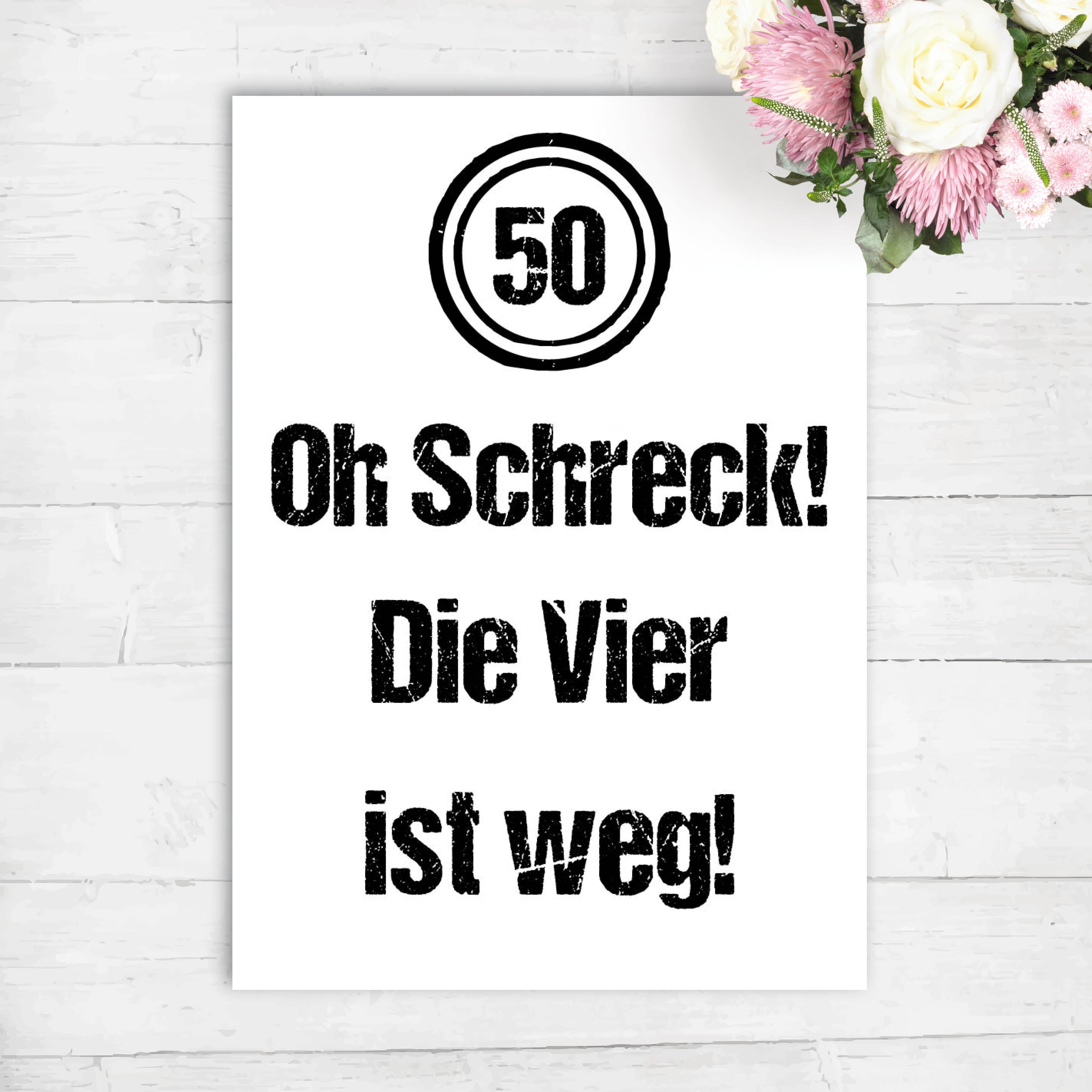 Geburtstagskarte: 50 - Oh Schreck!
